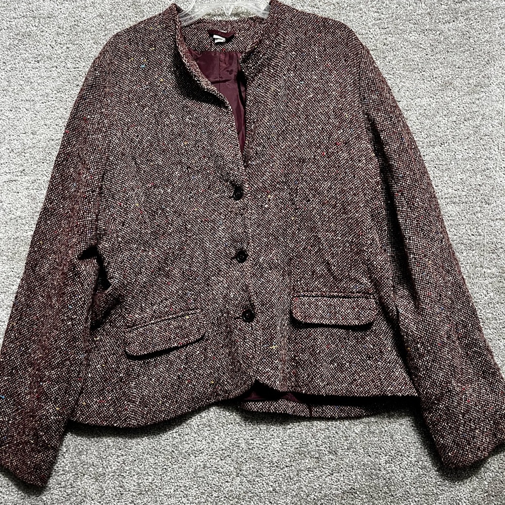 Old Navy Vintage Y2K Woman’s Twill Blazer Preppy Multicolor Size Large